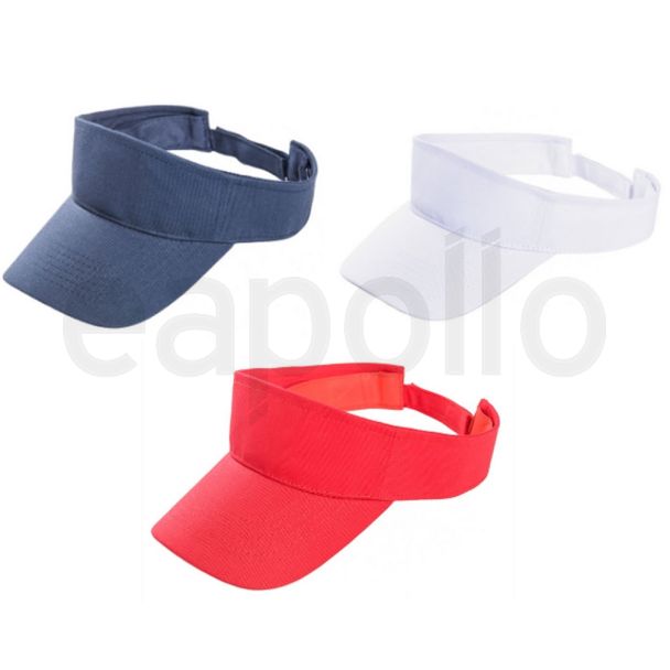 Adults Plain Visors With Velcro Adjuster - Assorted 