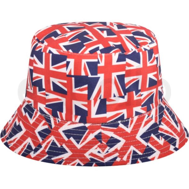 Adults 100% Cotton Union Jack Flag Design Bucket Hat