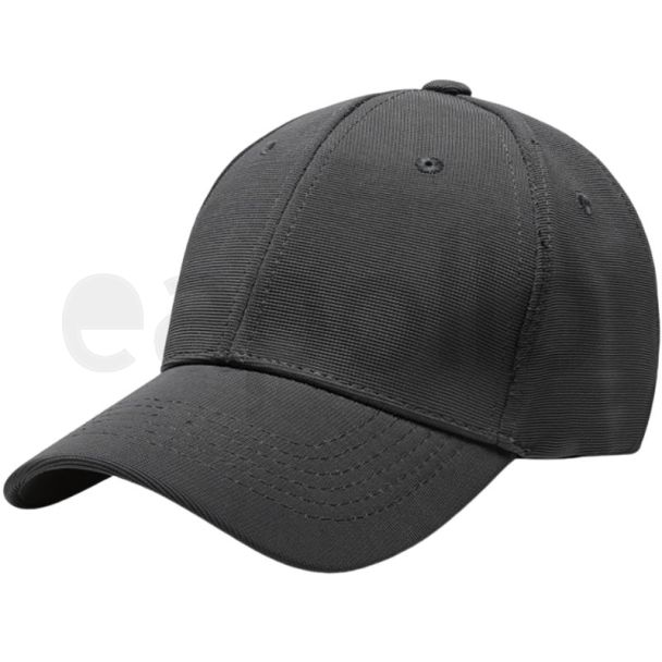 Adults 6 Panel Plain Baseball Cap - Dark Grey