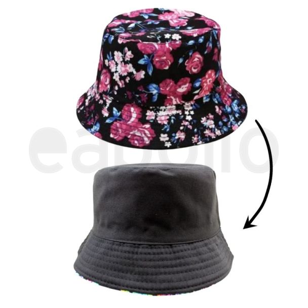 Adults Reversible "Floral " Design Bucket Hat 