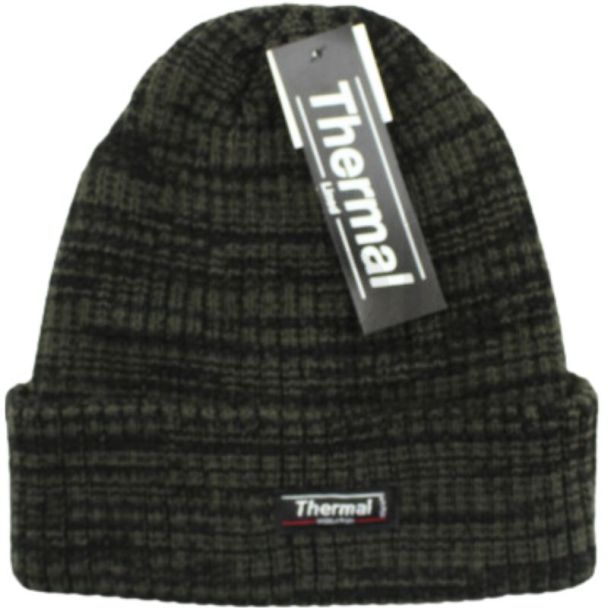 Adults Ribbed Thermal Ski Hat Two Tone 