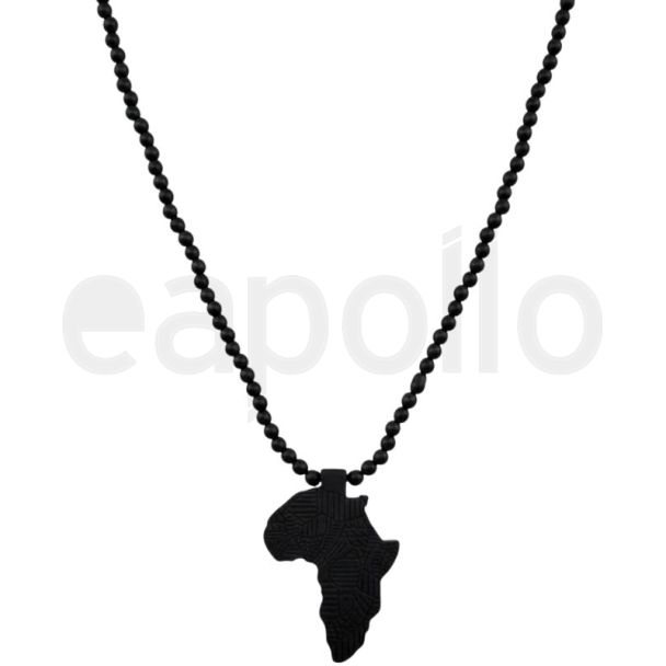 African Continent Black Necklace