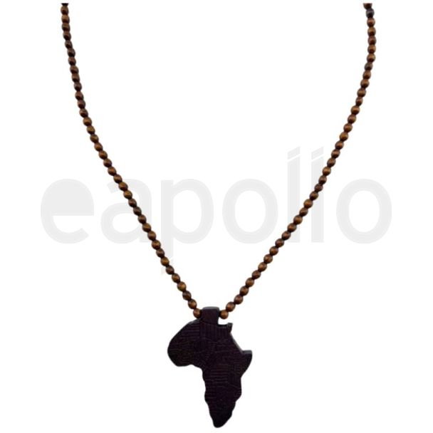 African Continent Necklace - Brown