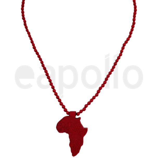 African Continent Necklace - Red 