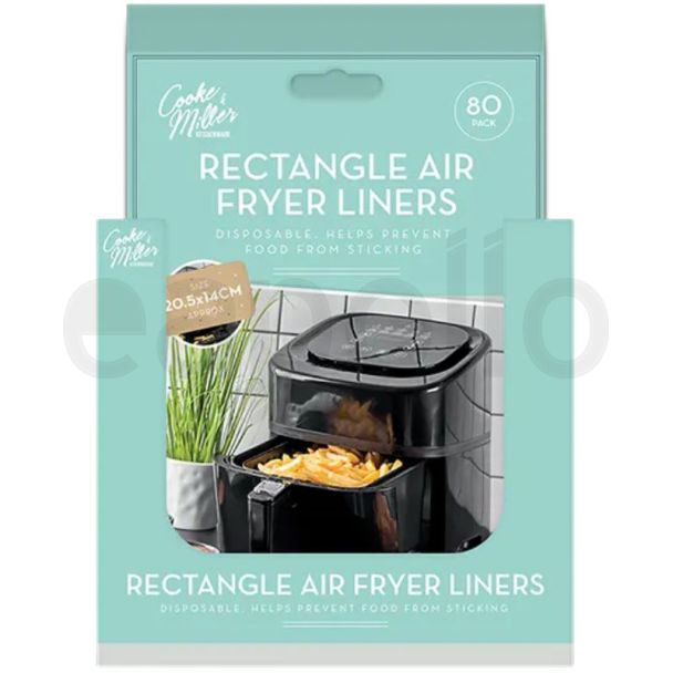Air Fryer Liner Sheets Rectangle 80 Pack (20.5cm x 14cm)