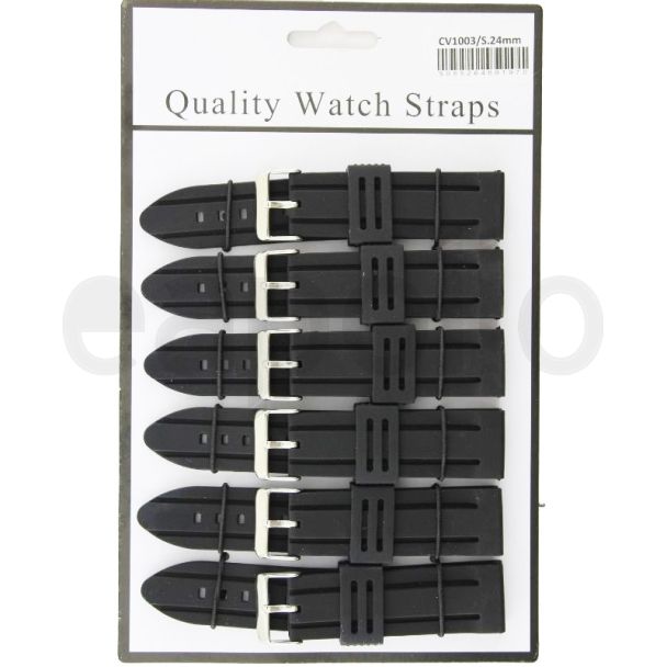 Allure Divers Silicone Watch Straps - Black - 24mm