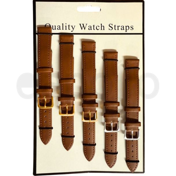 Allure Extra Long Tan Leather Watch Straps - Assorted Buckles  - 20mm