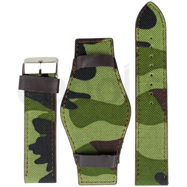 Camouflage Green Military Style Bund Watch Strap - 18mm