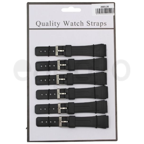 Allure Silicone Watch Straps - Black - 20mm