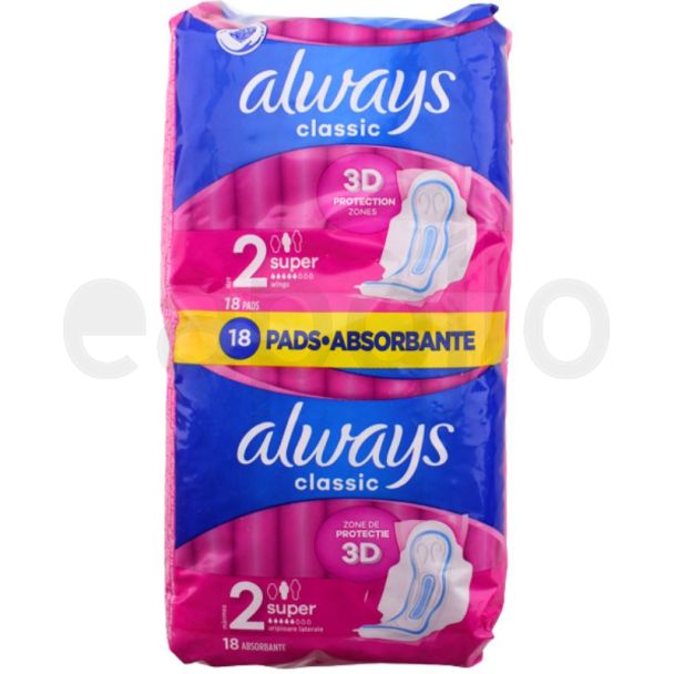 Always Classic Super Pads With Wings (18pcs) Size - 2