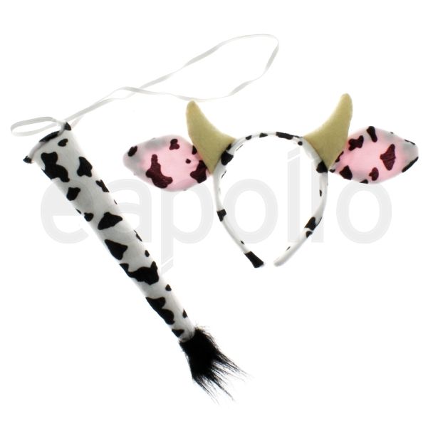 Animal Ear And Tail Set - Cow Design