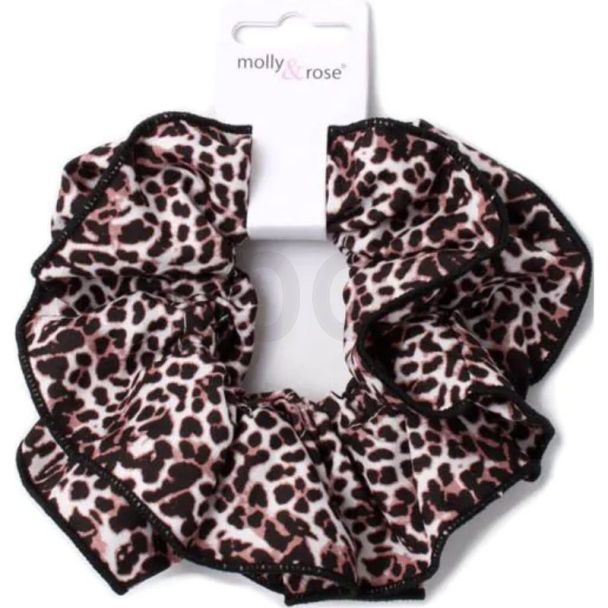 Animal Print Large Ruffled Hair Scrunchies - Assorted - 15cm