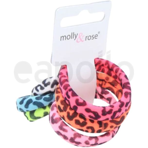 Animal Print Jersey Hair Elastics – Pack of 6 Assorted