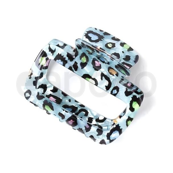 Animal Print Square Hair Clamp – Assorted - 6.5cm