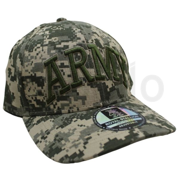 Adults 6 Panel Baseball Cap - Army Design 