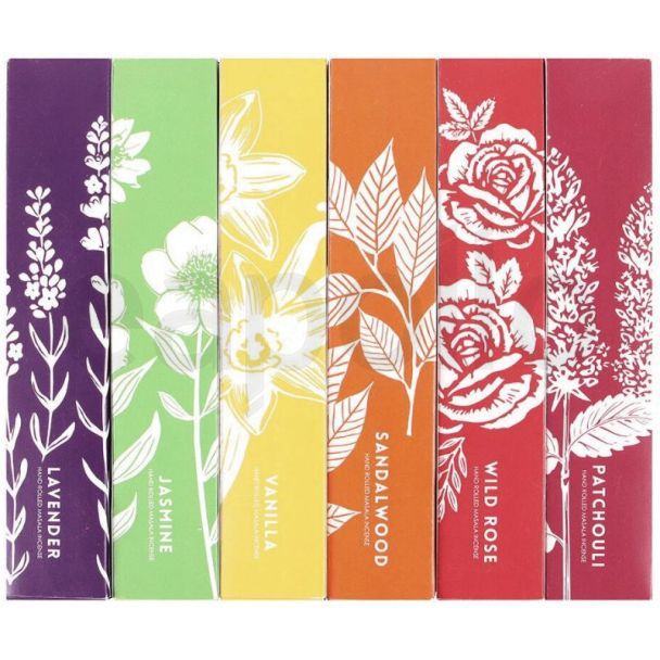 Aromatic Botanical Masala Incense Stick Set - Assorted