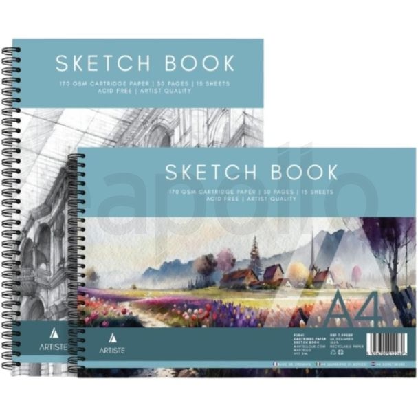 Artiste A4 Spiral Bound Sketchbook 15 Sheets