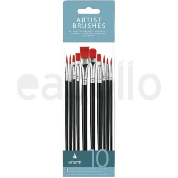 Artiste Artist Paint Brush Set 10 Pack