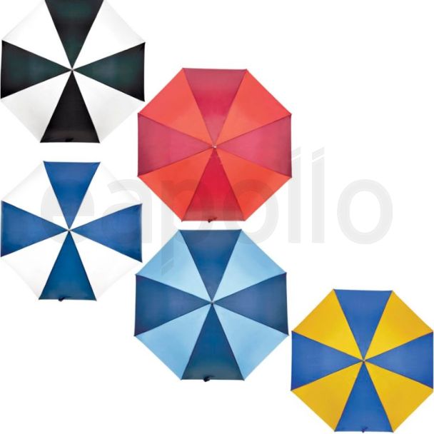 Twin Coloured Wind Resistant Golf Umbrella With Straight Handle - Assorted 