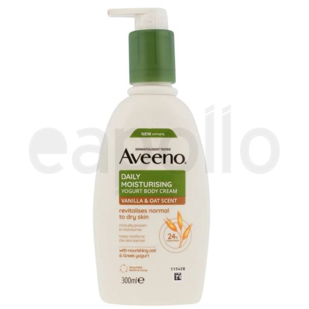 Aveeno Daily Moisturising Yoghurt Body Cream-Vanilla and Oat Scented (300ml)
