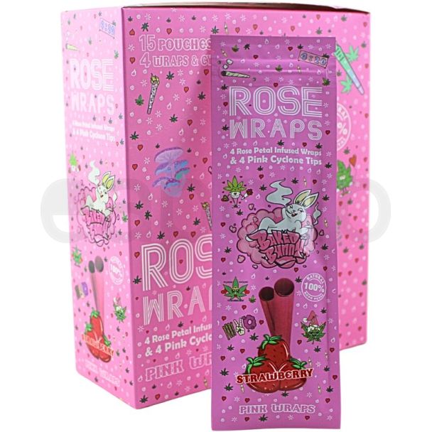 Baked Bunny Natural Rose Petal Wraps – Pink (4 Wraps & 4 Tips Per Pack)