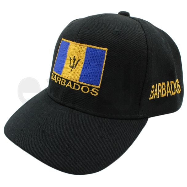 Barbados Flag Baseball Cap - Black