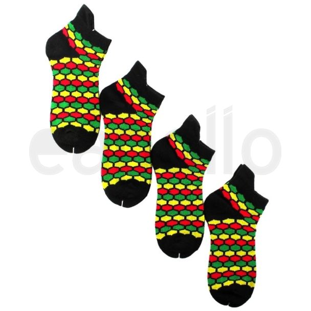 Men's Rasta Hive Design Trainer Socks (1 Pair Pack)