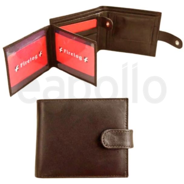 Men's Genuine Basic RFID Wallet- Dark Brown 