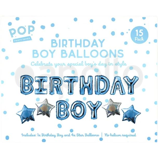 Birthday Boy Foil Balloon Decoration Set