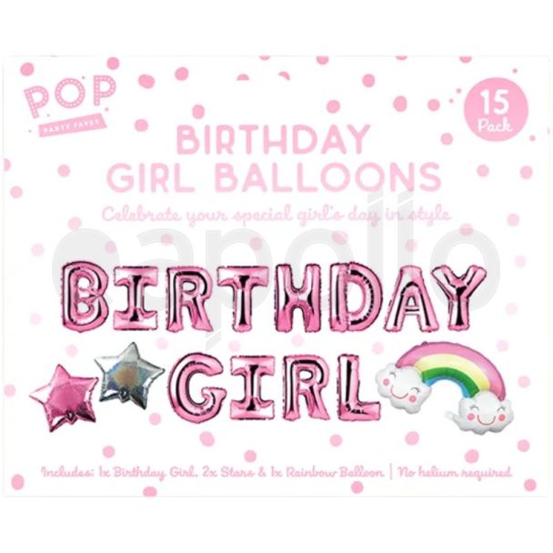 Birthday Girl Foil Balloon Decoration Set