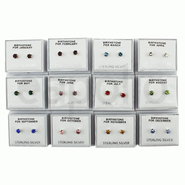Wholesale Birthstone Studs Earrings