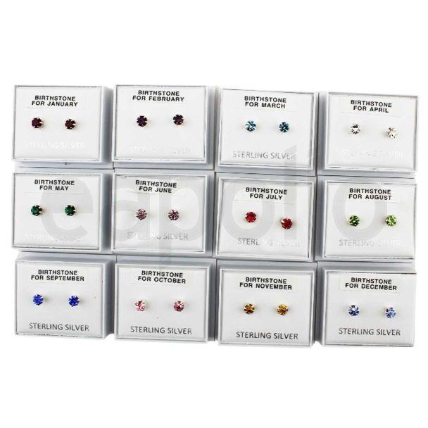 Wholesale Birthstone Studs Earrings