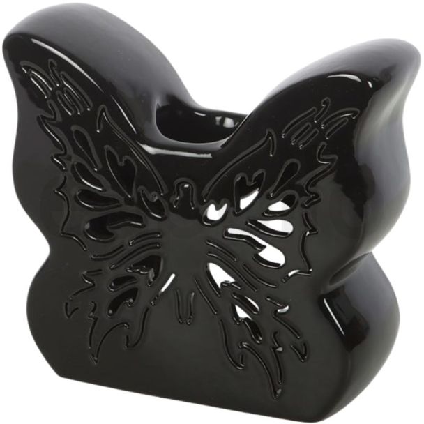 Black Butterfly Cut-Out Ceramic Oil Burner