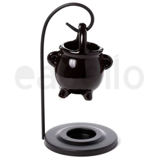 Black Cauldron Hanging Oil Burner with Stand