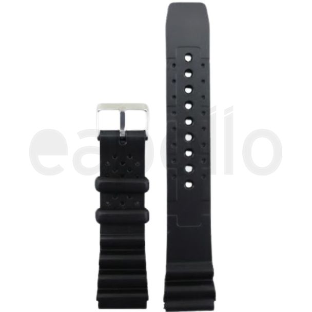 Black Divers Silicon Watch Strap - 18mm