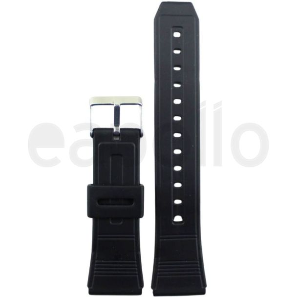Black Divers Silicon Watch Strap with Silver Pin Buckle - 22mm