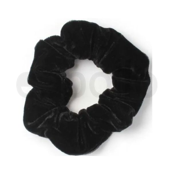 High Shine Velvet Scrunchie- Black (10cm)