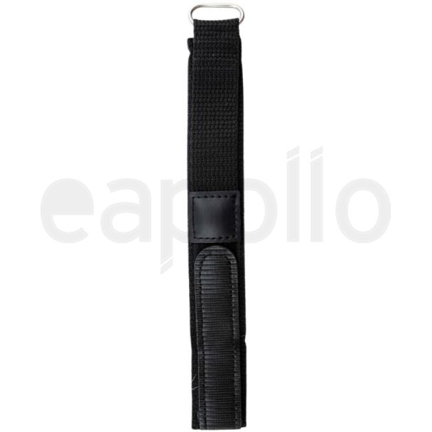 Black Hook and Loop Watch Strap with Velcro Fastening - 20mm