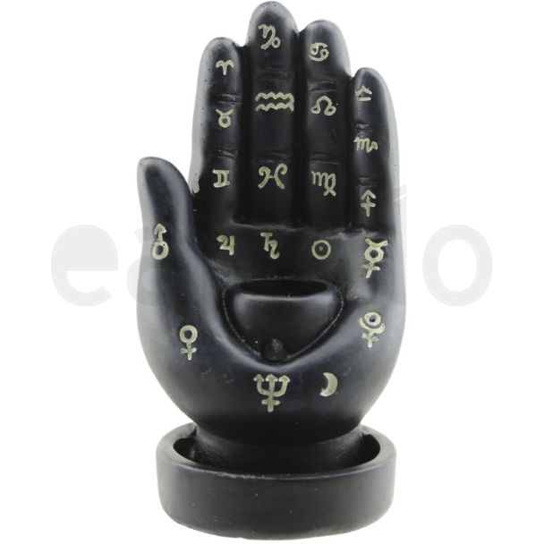 Black Palmistry Hand Backflow Incense Burner (12cm)
