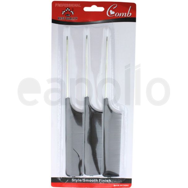 Black Pin Tail Comb – (Pack of 3) 20cm