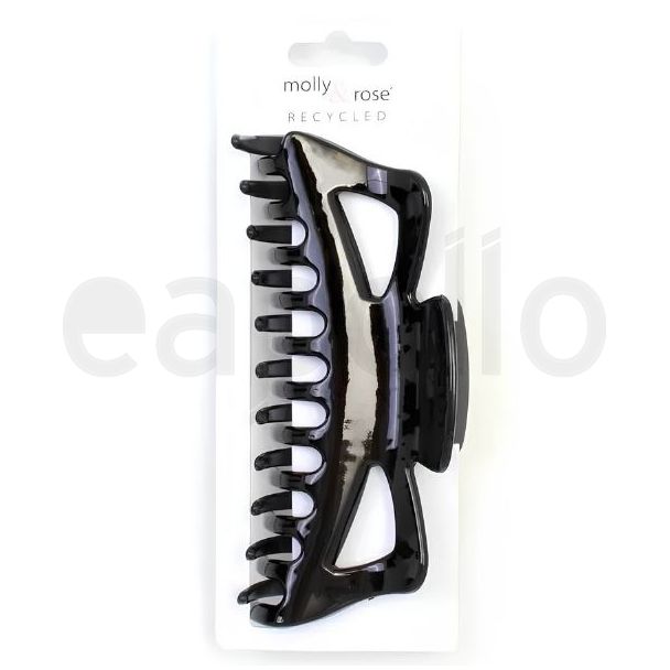 Black Plastic Hair Clamps - 14cm