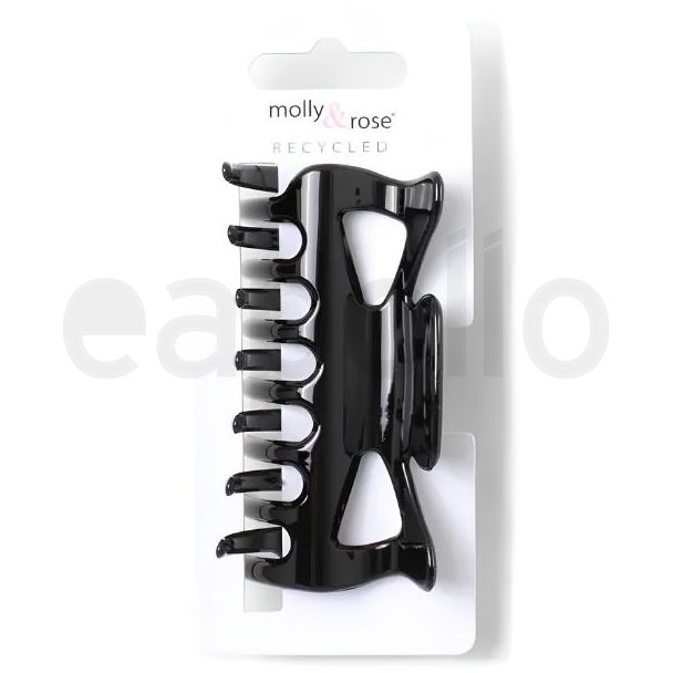 Black Plastic Hair Clamps - 9cm