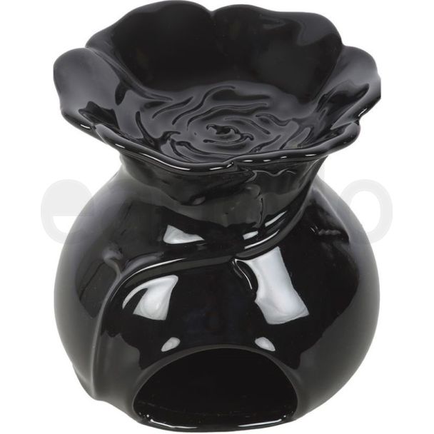 Black Rose Ceramic Oil Burner – 11 cm