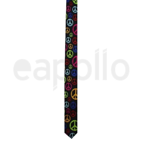 Black Tie With Neon Peace Signs