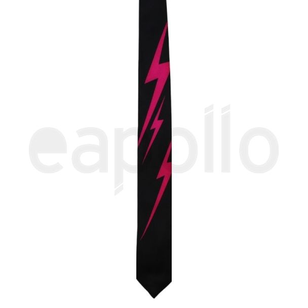 Black Tie with Pink Lightnings