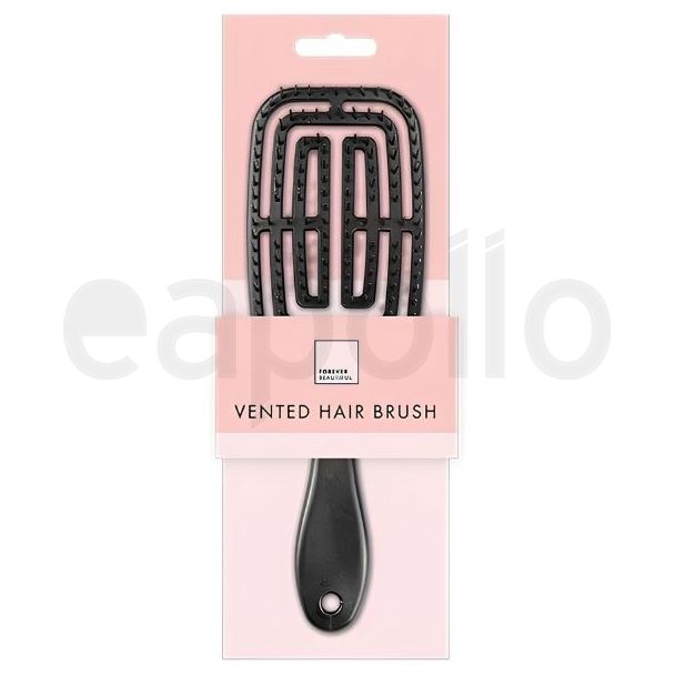 Black Wide Vented Hair Brush - 8cm x 24cm