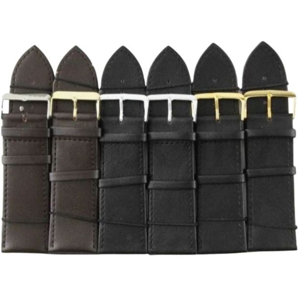 Black/Brown Leather Watch Straps - Assorted  - 26mm