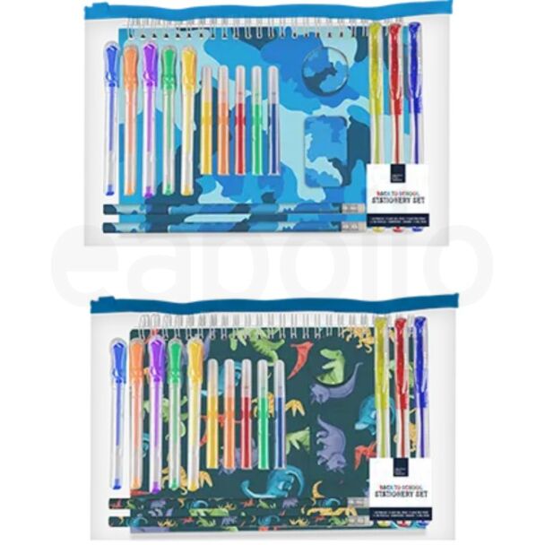 Boys Back to School Stationery Set - 18 Piece - Assorted