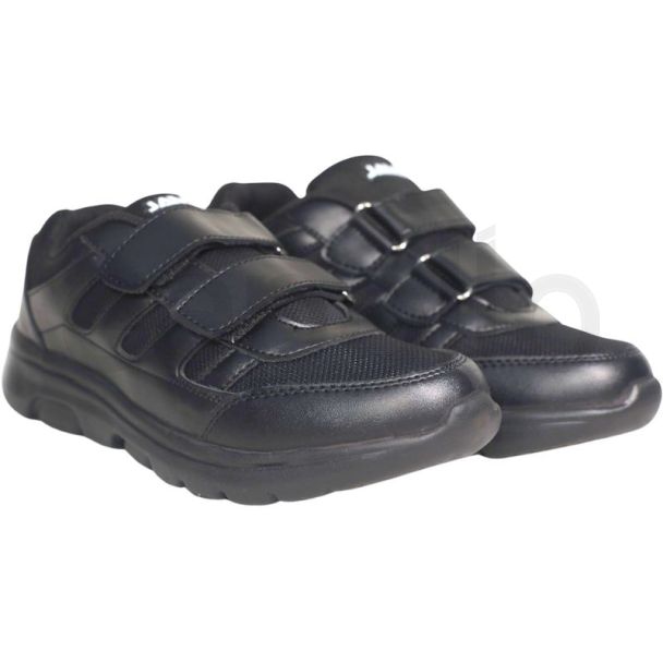 Boys' School Uniform Shoes with Velcro Fastening - UK 2 - Black