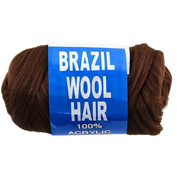 Brazil Wool Hair 100% Acrylic Hand & Machine Knitting Yarn - Brown